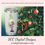 Tall Gnomes PNG, Christmas Treats, Hot Chocolate, Xmas Candy, Holiday Cookies, DIY Gift for Her, Instant Download, Exclusive Clipart, Commercial Use Clip Art Set, T-Shirt & Hoodie Design, Craft Supplies, Scrapbook Elements, Personal Use