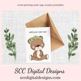 Bear PNG, Boy and Girl Bears, Santa Hat, DIY Gift for Her, Whimsical Art, Exclusive Clipart Set, Instant Download, Commercial Use Clip Art Set, Scrapbook Elements, Craft Supplies, Scrapbook Elements, Personal Use, DIY Printables