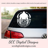 Our SVGs are great to create home decor, coffee mugs, tumblers, t-shirts, hoodies, kitchen towels, hot pads, and so much more!  Bigfoot Response Vehicle SVG, Sasquatch Decal, Man Cave Sign, Big Foot Sticker, DIY Gift for Him, Cricut Designs, Commercial Use PNG