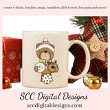 Winter Bear PNG, Cocoa Bombs, Hot Chocolate, Snowman Snowmen, Reindeer Xmas Tree, DIY Gift for Her, DIY Printables, Exclusive Clipart Set, Instant Download, Commercial Use Clip Art, Scrapbook Elements, Craft Supplies, Scrapbook Elements, Personal Use