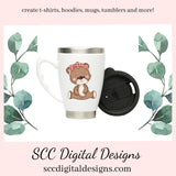 Bear PNG, Boy and Girl Bears, Santa Hat, DIY Gift for Her, Whimsical Art, Exclusive Clipart Set, Instant Download, Commercial Use Clip Art Set, Scrapbook Elements, Craft Supplies, Scrapbook Elements, Personal Use, DIY Printables