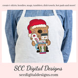 Santa Bear PNG, Snowman Soup, Cocoa Mugs, Snowmen, Santa Hat, DIY Gift for Her, DIY Printables, Exclusive Clipart Set, Instant Download, Commercial Use Clip Art, Scrapbook Elements, Craft Supplies, Personal Use, Christmas Clipart