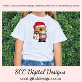 Santa Bear PNG, Snowman Soup, Cocoa Mugs, Snowmen, Santa Hat, DIY Gift for Her, DIY Printables, Exclusive Clipart Set, Instant Download, Commercial Use Clip Art, Scrapbook Elements, Craft Supplies, Personal Use, Christmas Clipart
