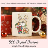Rabbit PNG, Christmas Stockings, Xmas Cookies, Holiday Candy, DIY Gift for Her, DIY Printables, Exclusive Clipart Set, Instant Download, Commercial Use Clip Art, Scrapbook Elements, Craft Supplies, Personal Use, Christmas Clipart