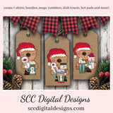Santa Bear PNG, Snowman Soup, Cocoa Mugs, Snowmen, Santa Hat, DIY Gift for Her, DIY Printables, Exclusive Clipart Set, Instant Download, Commercial Use Clip Art, Scrapbook Elements, Craft Supplies, Personal Use, Christmas Clipart