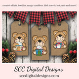 Christmas Bear PNG, Cocoa Mugs, Reindeer, Snowman, Snowmen, Santa, DIY Gift for Her, DIY Printables, Exclusive Clipart Set, Instant Download, Commercial Use Clip Art, Scrapbook Elements, Craft Supplies, Personal Use, Christmas Clipart