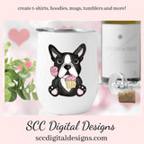 Boston Terrier PNG, Valentine's Clip Art, Black & White Dog, DIY Gift for Her, Instant Download, Dog Clip Art PNG, Commercial Use Art, Scrapbook Elements, Dog PNG for Tumblers, Clipart for Stickers, Clip Art for Kids, Old Red Truck, Dog Lover Gift For Women