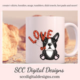 Boston Terrier PNG, Valentine's Clip Art, Black & White Dog, DIY Gift for Her, Instant Download, Dog Clip Art PNG, Commercial Use Art, Scrapbook Elements, Dog PNG for Tumblers, Clipart for Stickers, Clip Art for Kids, Old Red Truck, Dog Lover Gift For Women