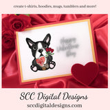 Boston Terrier PNG, Valentine's Clip Art, Black & White Dog, DIY Gift for Her, Instant Download, Dog Clip Art PNG, Commercial Use Art, Scrapbook Elements, Dog PNG for Tumblers, Clipart for Stickers, Clip Art for Kids, Old Red Truck, Dog Lover Gift For Women