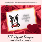 Boston Terrier PNG, Valentine's Clip Art, Black & White Dog, DIY Gift for Her, Instant Download, Dog Clip Art PNG, Commercial Use Art, Scrapbook Elements, Dog PNG for Tumblers, Clipart for Stickers, Clip Art for Kids, Old Red Truck, Dog Lover Gift For Women