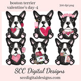 Boston Terrier PNG, Valentine's Clip Art, Black & White Dog, DIY Gift for Her, Instant Download, Dog Clip Art PNG, Commercial Use Art, Scrapbook Elements, Dog PNG for Tumblers, Clipart for Stickers, Clip Art for Kids, Old Red Truck, Dog Lover Gift For Women