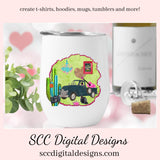 Old Truck PNG, Vintage Blue Truck, Gone Junkin T-Shirt Design, Junker Designs, DIY Gift for Her, Instant Download, Commercial Use Art, Clipart for Stickers, Gone Junkin', DIY Junkin T-Shirt, Scrapbook Elements, Exclusive Design