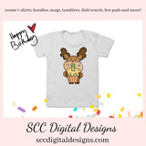 Moose PNG, Birthday Clipart for Boy, Woodland Animals, Birthday PNG for Sublimation, DIY Gift for Her, Instant Download, Commercial Use Art, Scrapbook Elements, Circuit Files, Forest Animal Clipart, Clip Art Sets