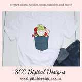Pocket Gnomes PNG, Valentine's Clipart Cards, Red Roses, DIY Gift for Her, DIY Valentines Projects, Instant Download, Commercial Use Clip Art, Scrapbook Elements, Craft Supplies, Personal Use, Exclusive Clipart Sets, Valentine's Clipart for Cards, Gnomes Lover