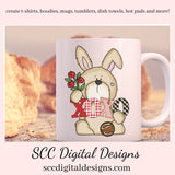 Rabbit PNG, Valentine Bunny, DIY Gift for Her, Whimsical Clipart, DIY Valentines Projects, Instant Download, Commercial Use Clip Art, Scrapbook Elements, Craft Supplies, Personal Use, Exclusive Clipart Sets, Valentine's Clipart for Cards
