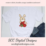 Rabbit PNG, Valentine Bunny, DIY Gift for Her, Whimsical Clipart, DIY Valentines Projects, Instant Download, Commercial Use Clip Art, Scrapbook Elements, Craft Supplies, Personal Use, Exclusive Clipart Sets, Valentine's Clipart for Cards