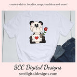 Panda PNG, Panda Bear Valentine's Clipart for Cards, DIY Gift for Her, DIY Valentines Projects, Instant Download, Commercial Use Clip Art, Scrapbook Elements, Craft Supplies, Personal Use, Exclusive Clipart Sets, Forest Animals