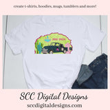 Old Truck PNG, Vintage Blue Truck, Junk Queen T-Shirt Design, Junker Designs, DIY Gift for Her, Instant Download, Commercial Use Art, Clipart for Stickers, Gone Junkin', DIY Junkin T-Shirt, Scrapbook Elements, Exclusive Design