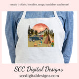 Old Truck PNG, Tent Camping Sign, Boho Art, Vintage Car Lover Gift, Hippie Clipart, DIY Gift for Her, Happy Glamper, Cricut Designs, Commercial Use Clip Art, Scrapbook Elements, Craft Supplies, Personal Use, Exclusive Clipart Sets