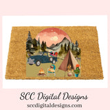 Old Truck PNG, Tent Camping Sign, Boho Art, Vintage Car Lover Gift, Hippie Clipart, DIY Gift for Her, Happy Glamper, Cricut Designs, Commercial Use Clip Art, Scrapbook Elements, Craft Supplies, Personal Use, Exclusive Clipart Sets