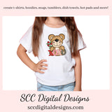 Valentine Bear PNG, Whimsical Bears, Valentine Clipart, Red Roses, Red Hearts, DIY Gift for Her, Instant Download, Commercial Use Clip Art, Scrapbook Elements, Craft Supplies, Personal Use, Exclusive Clipart Sets, DIY Valentines Projects, Valentine's Clipart for Cards