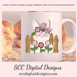 Spring Bunny Clipart, DIY Gift for Girls, Bunny PNG for Sublimation, Pink Flower, Pastel Flowers Wall Art, Clip Art for Commercial Use, Instant Download, Commercial Use Art, Clip Art PNG, Digi Scrapping Clipart, Craft Supplies, Scrapbook Elements, 3d png Image
