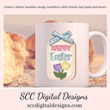 Happy Easter PNG Design, DIY Gifts for Girls, 3d png Design, Tulips Clipart, Spring PNG for Tumblers, Babies Room Decor, Clip Art for Commercial Use, Digi Scrapping Clipart, Craft Supplies, Scrapbook Elements, Tag PNG for Stickers