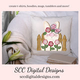 Spring Bunny Clipart, DIY Gift for Girls, Bunny PNG for Sublimation, Pink Flower, Pastel Flowers Wall Art, Clip Art for Commercial Use, Instant Download, Commercial Use Art, Clip Art PNG, Digi Scrapping Clipart, Craft Supplies, Scrapbook Elements, 3d png Image