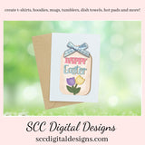Happy Easter PNG Design, DIY Gifts for Girls, 3d png Design, Tulips Clipart, Spring PNG for Tumblers, Babies Room Decor, Clip Art for Commercial Use, Digi Scrapping Clipart, Craft Supplies, Scrapbook Elements, Tag PNG for Stickers