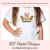 Easter Egg Bunny PNG, DIY Gifts for Girls, Babies Room Decor, Bunny PNG for Sublimation, Easter T-shirt Designs, Clip Art for Commercial Use, Digi Scrapping Clipart, Craft Supplies, Scrapbook Elements, Colored Eggs, Carrots Clipart