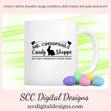 Our Mr Cottontails Candy Shoppe SVG is great for all of your projects this holiday season. Create diy front door signs, or a diy gift for her. Our PNG files are also commercial use art. Our SVGs are great to create home decor, coffee mugs, tumblers, t-shirts, hoodies, kitchen towels, hot pads, and so much more!