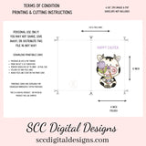 Our printable Easter greeting cards designs are ready for you to download, print, and add your unique message. Our whimsical Black and White Cow Easter Card has a paint brush, colored egg, and a purple tulip is a Printable Easter Card, with Happy Easter. Whimsical Art, Cow Card, Print at Home Cards, DIY Gift Card, Blank Card PDF, DIY Gift for Her, Easter Cards, Easter Printables, Instant Download, Blank Cards Download