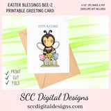 Our printable Easter greeting cards designs are ready for you to download, print, and add your unique message. Our whimsical Easter Bee has tulips, colored eggs, and spring flowers is a Printable Easter Card, with Easter Blessing Bear, Whimsical Art, Print at Home Cards, DIY Gift Card, Blank Card PDF, DIY Gift for Her, Easter Cards, Easter Printables, Instant Download, Blank Cards Download