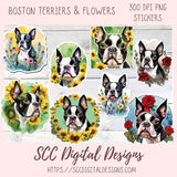 Boston Terrier Digital Stickers for Planners & Scrapbooking, Printable Pre-Cropped Stickers Paper Planner Accessories for the Dog Lover