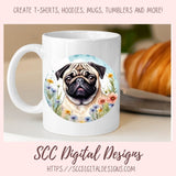 Pugs & Kisses Stickers for Digital Planners and Scrapbooking, Printable Pre-Cropped Stickers Paper Planner Accessories for the Dog Lover