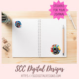 Pug Birthday Digital Stickers for Planners & Scrapbooking, Printable Stickers Paper Planner Accessories for Women, For Kids DIY Gift for Her