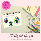 Pug Birthday Digital Stickers for Planners & Scrapbooking, Printable Stickers Paper Planner Accessories for Women, For Kids DIY Gift for Her