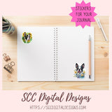 Boston Terrier Digital Stickers for Planners & Scrapbooking, Printable Pre-Cropped Stickers Paper Planner Accessories for the Dog Lover