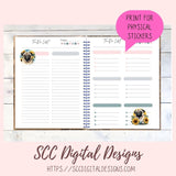 Pugs & Kisses Stickers for Digital Planners and Scrapbooking, Printable Pre-Cropped Stickers Paper Planner Accessories for the Dog Lover