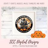 Salem Witch Academy PNG for Halloween T-Shirts for Women, Fall Crafting Designs Spooky Vibes Haunted House for Tumblers For Hoodies