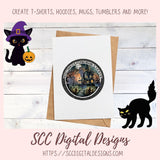 You Should Probably Leave PNG for Halloween T-Shirts for Men, Fall Crafting Designs Spooky Vibes Haunted House for Door Hanger Clip Art
