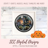 You Should Probably Leave PNG for Halloween T-Shirts for Men, Fall Crafting Designs Spooky Vibes Haunted House for Door Hanger Clip Art