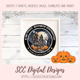 Halloween Zombie Clipart for T-Shirts for Men, Fall Crafting Designs Spooky Vibes Haunted House for Door Hanger PNG Clip Art Commercial Use