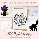 Just Here for the Boo's PNG for Halloween T-Shirts for Women, Fall Crafting Humorous Skeleton Spooky Vibes Designs for Party Invites