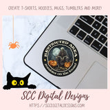 Halloween Zombie Clipart for T-Shirts for Men, Fall Crafting Designs Spooky Vibes Haunted House for Door Hanger PNG Clip Art Commercial Use