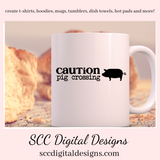 Animal SVG Bundle, Caution Pig Crossing, Chicken, Cow, Goat, Farmhouse Decor, DIY Gift for Her, Instant Download, Commercial Use Art