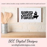 Farm Sweet Farm SVG, Animal Stack, Cow, Sheep, Pig, Chicken, DIY Gift for Her, Farmhouse Kitchen Decor, Instant Download, Commercial Use Art