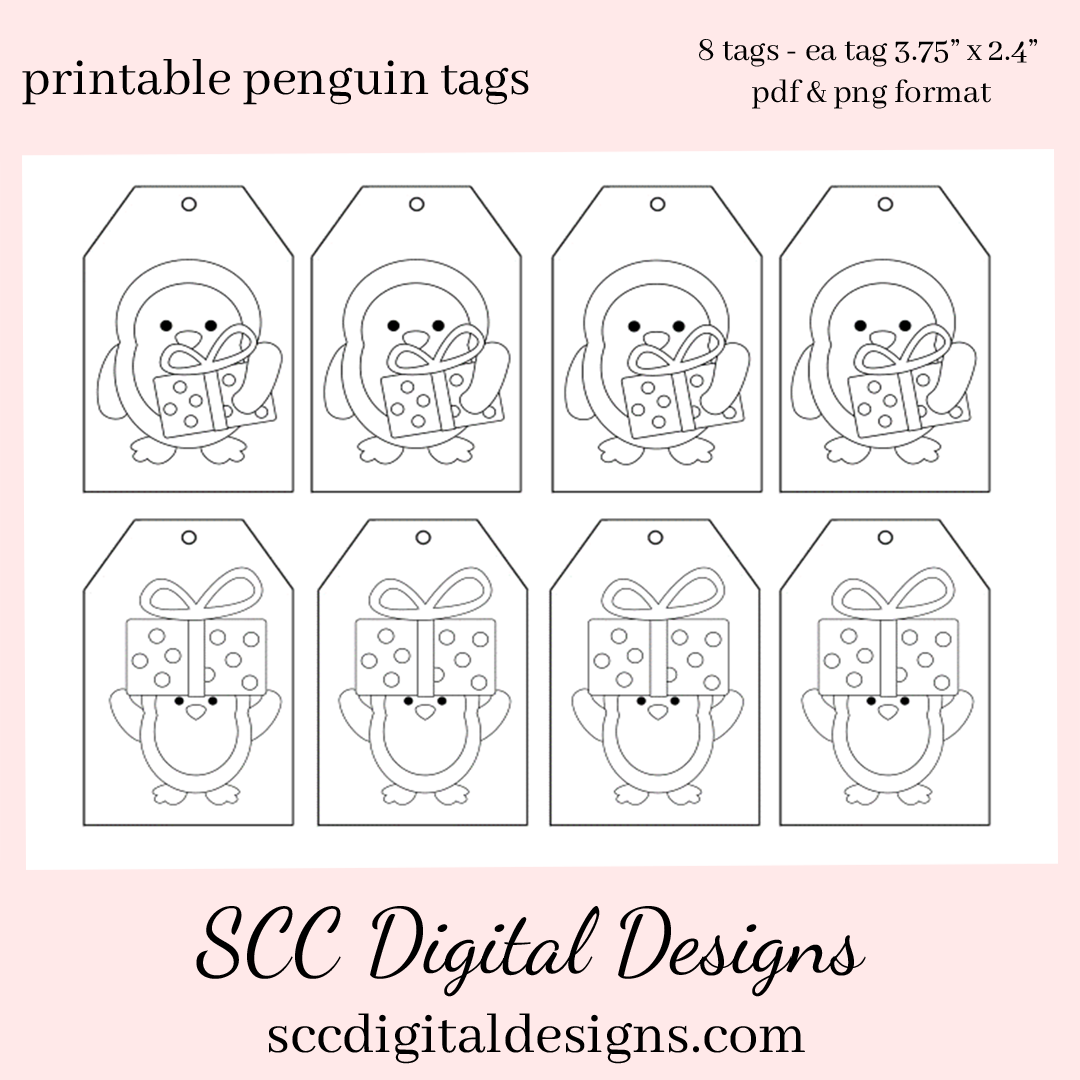 Printable Coloring Penguin Tags - Christmas Penguins - Christmas Gift – SCC Digital Designs printable-coloring-penguin-tags-christmas-penguins-christmas-gift-scc-digital-designs