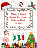 Coloring book cover with Christmas-themed illustrations and text.