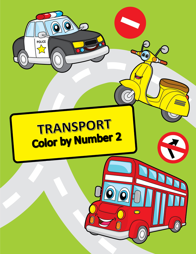 Printable Transportation Color by Number, Print at Home Kids Coloring Books, Home School Teacher Resources, Fun & Educational Activities, Instant Download